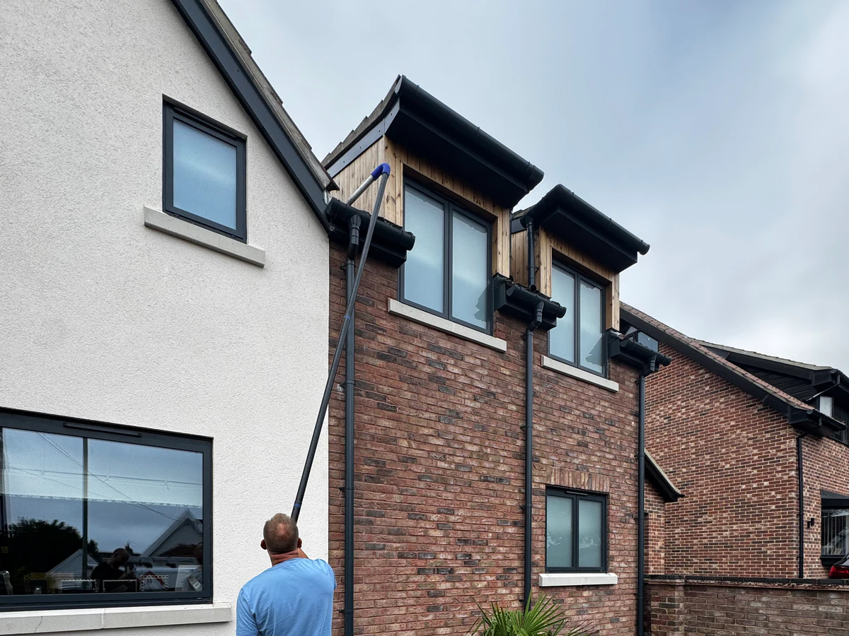 Gutter cleaning service from ground level, Lowestoft